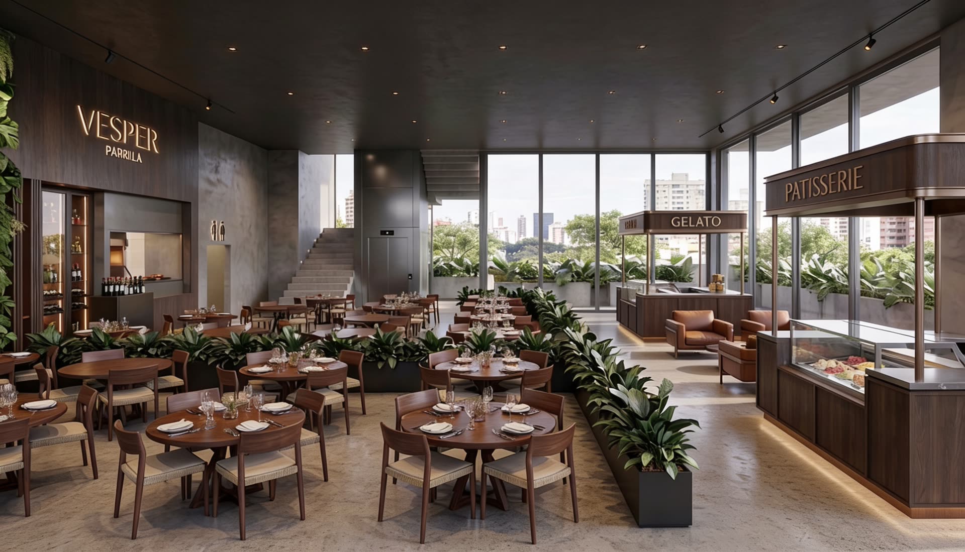 Pavimento 2 · sala de jantar e brasa