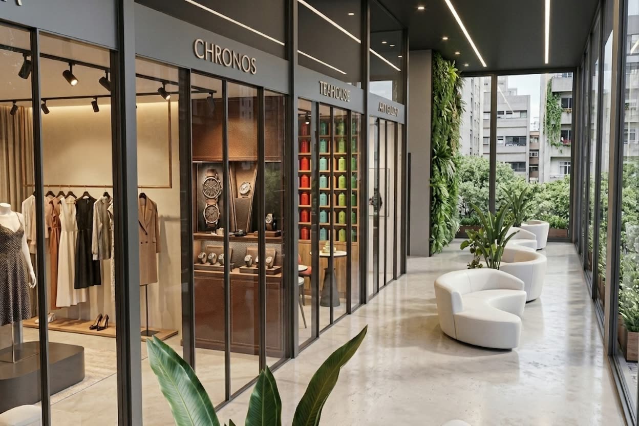 Pavimento 1 · lojas autorais e coworking